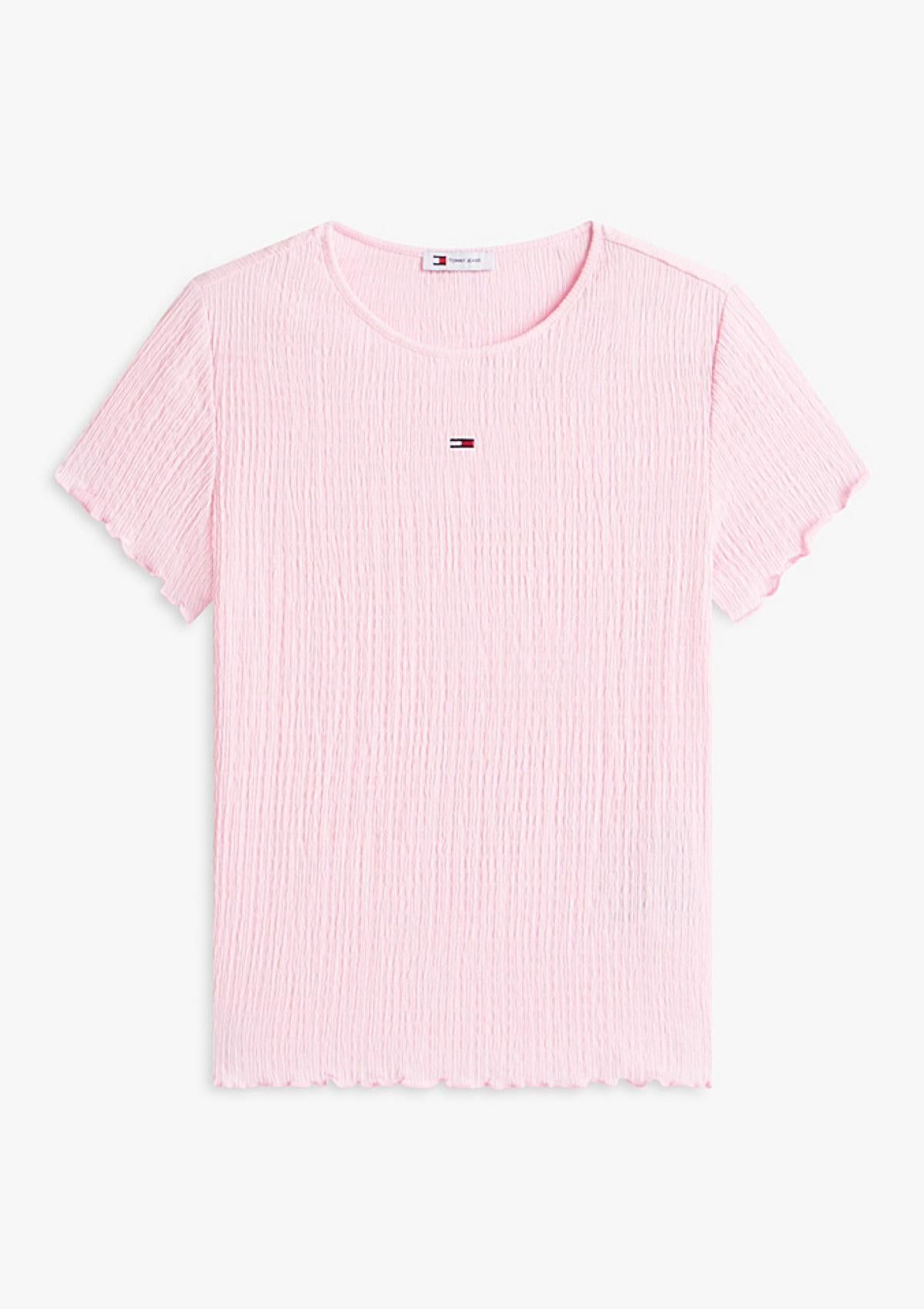DW0DW22219 TN9 | Gesmoktes Slim Fit T-Shirt aus Seersucker