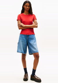 Thumbnail for DW0DW22219 XK3 | Gesmoktes Slim Fit T-Shirt aus Seersucker