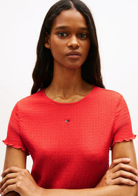 Thumbnail for DW0DW22219 XK3 | Gesmoktes Slim Fit T-Shirt aus Seersucker