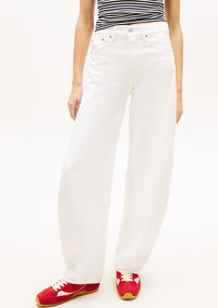 Thumbnail for DW0DW22662 1D0 | Weiße Barrel Leg Jeans mit mittelhohem Bund