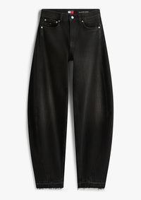 Thumbnail for DW0DW22712 1BZ | Schwarze Barrel Leg Jeans mit mittelhohem Bund