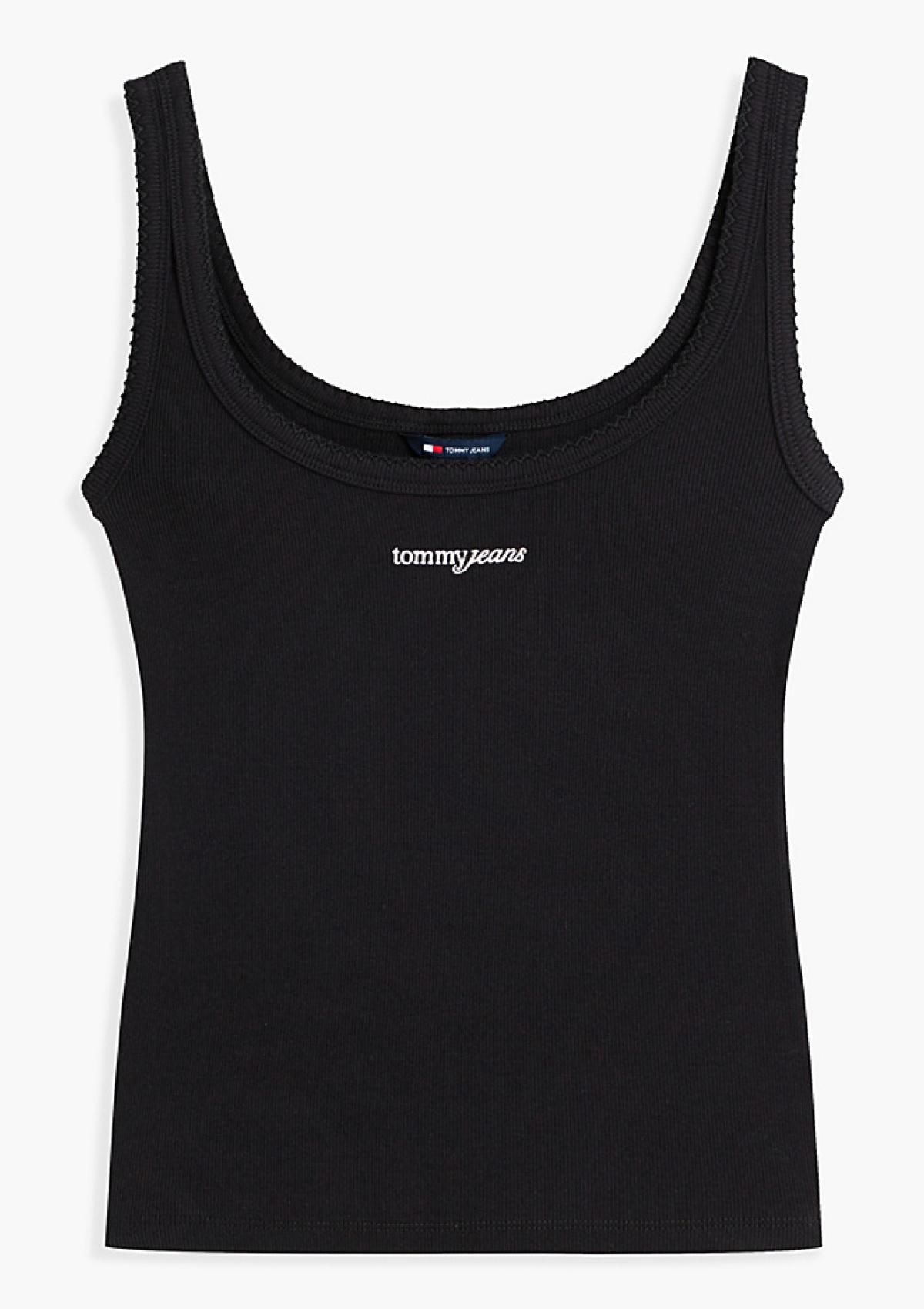 DW0DW22817 BDS | Slim Fit Rippen-Tanktop mit Logo-Stickerei
