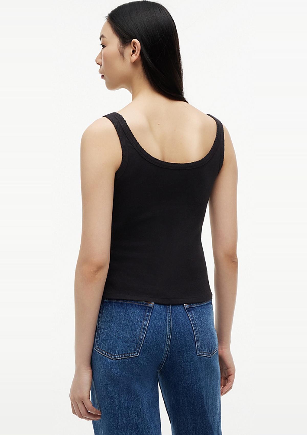 DW0DW22817 BDS | Slim Fit Rippen-Tanktop mit Logo-Stickerei