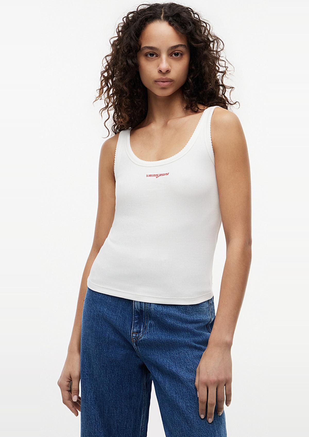 DW0DW22817 YBL | Slim Fit Rippen-Tanktop mit Logo-Stickerei