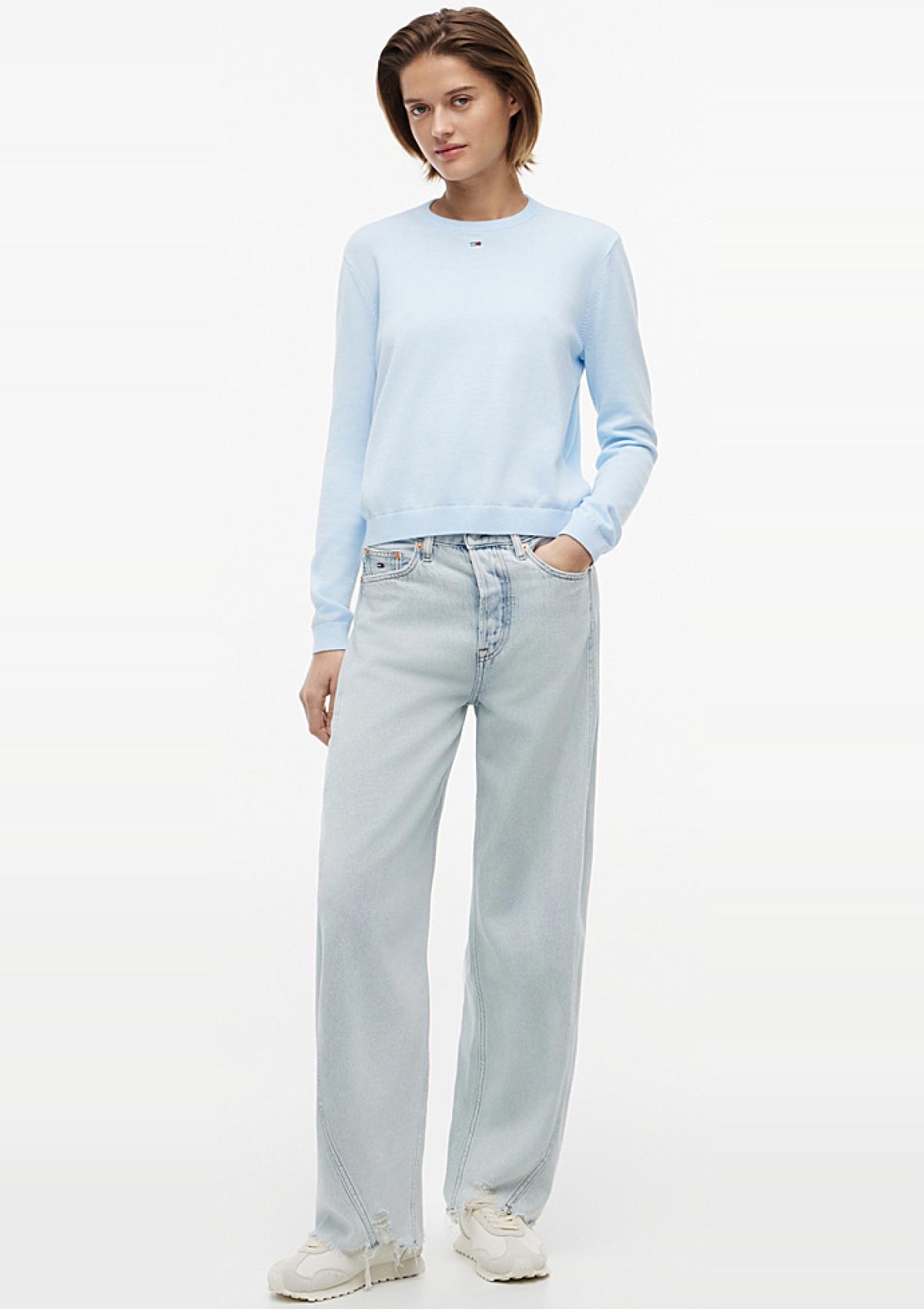 DW0DW22865 1AB | Barrel Leg Jeans mit mittelhohem Bund und Twist-Nähten