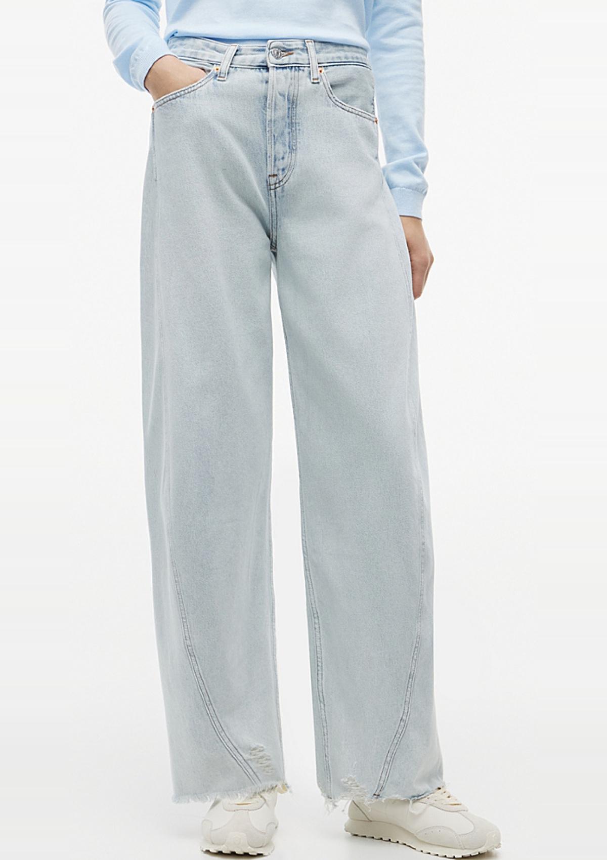 DW0DW22865 1AB | Barrel Leg Jeans mit mittelhohem Bund und Twist-Nähten