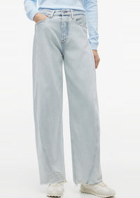 Thumbnail for DW0DW22865 1AB | Barrel Leg Jeans mit mittelhohem Bund und Twist-Nähten