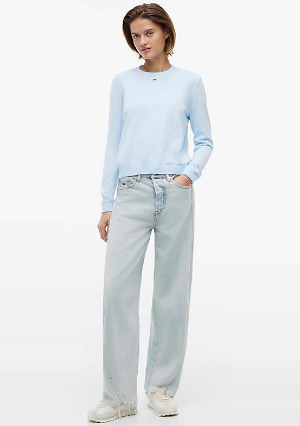 DW0DW22865 1AB | Barrel Leg Jeans mit mittelhohem Bund und Twist-Nähten