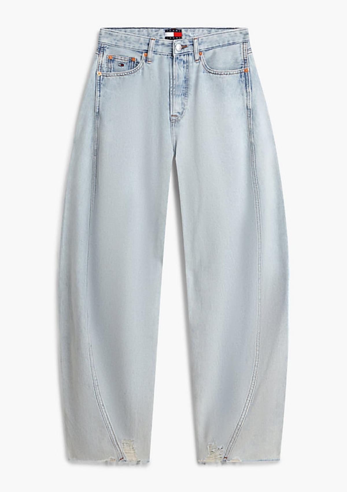 DW0DW22865 1AB | Barrel Leg Jeans mit mittelhohem Bund und Twist-Nähten