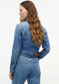Thumbnail for DW0DW22898 1A5 | Slim Cropped Fit Truckerjacke aus Denim
