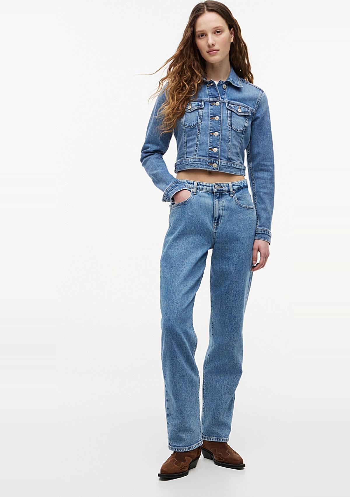DW0DW22898 1A5 | Slim Cropped Fit Truckerjacke aus Denim