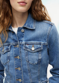 Thumbnail for DW0DW22898 1A5 | Slim Cropped Fit Truckerjacke aus Denim