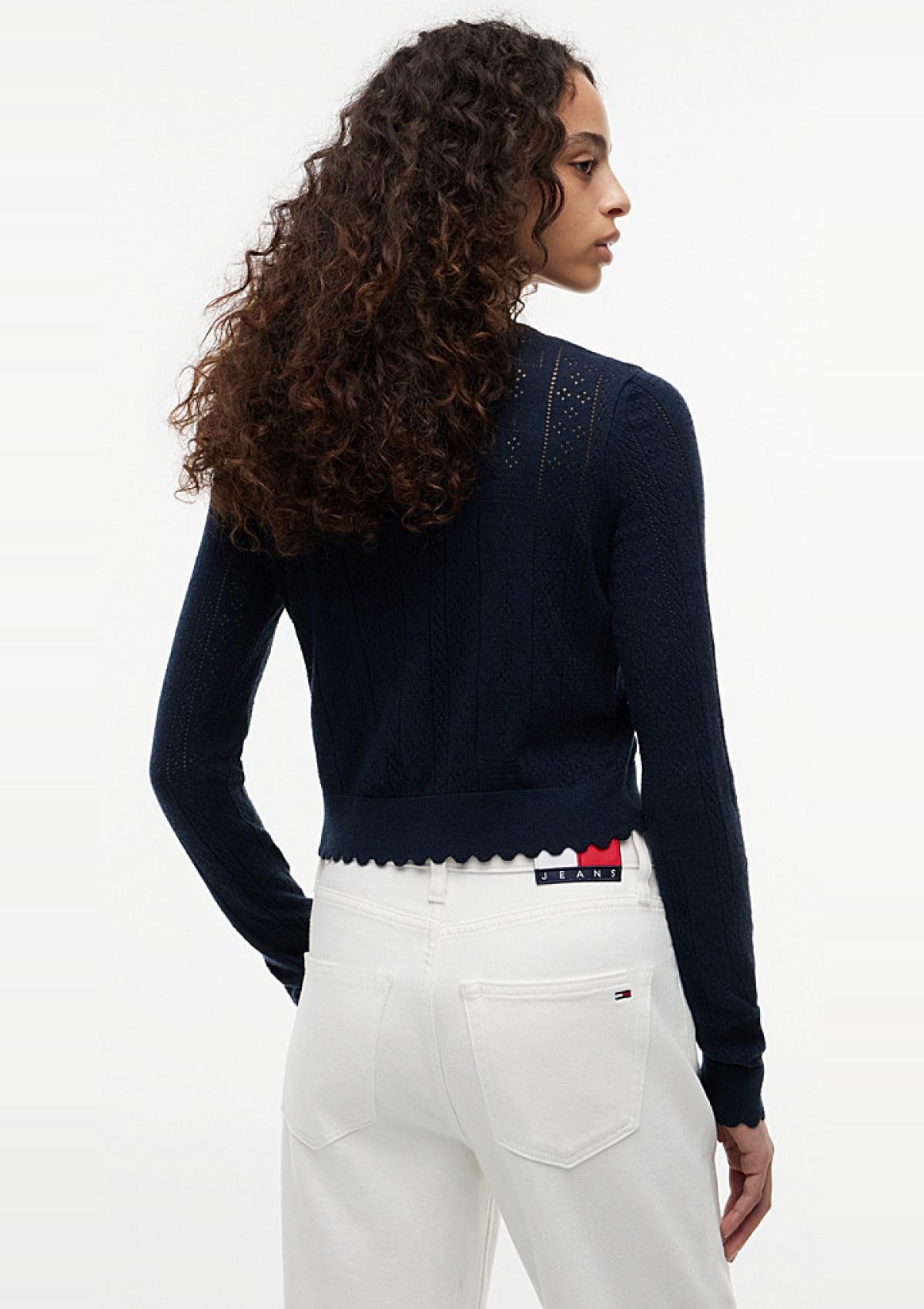 DW0DW22931 C1G | Slim Fit Pointelle-Cardigan mit Flag