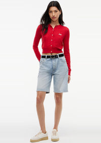 Thumbnail for DW0DW22931 XK9 | Slim Fit Pointelle-Cardigan mit Flag