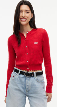 Thumbnail for DW0DW22931 XK9 | Slim Fit Pointelle-Cardigan mit Flag