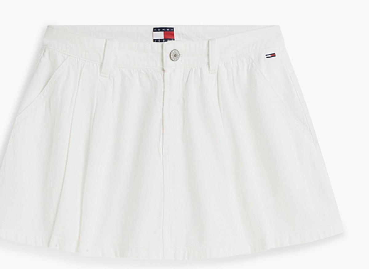 DW0DW22971 YBH | Ausgestellter Twill-Minirock mit Falten