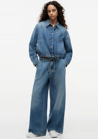 Thumbnail for DW0DW23043 1A5 | Loose Jeans mit weitem Bein, Kordelzug und Leinen