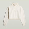 Thumbnail for D23692-E355-159 159 | Cropped Half Zip Loose Sweatshirt