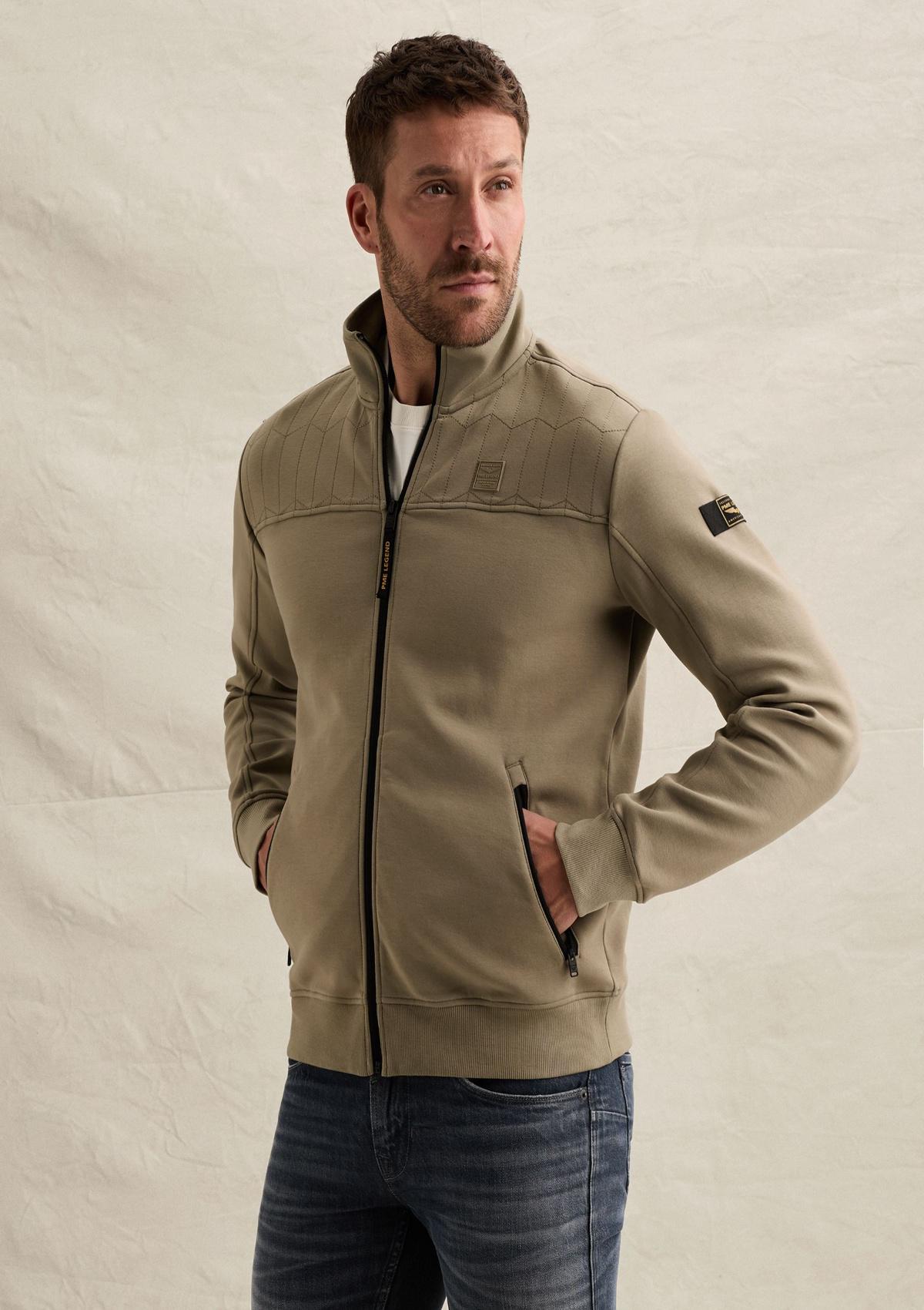 PJA2609122 6485-Overland Trek | Sweatjacke mit Reißverschluss und Steppmuster