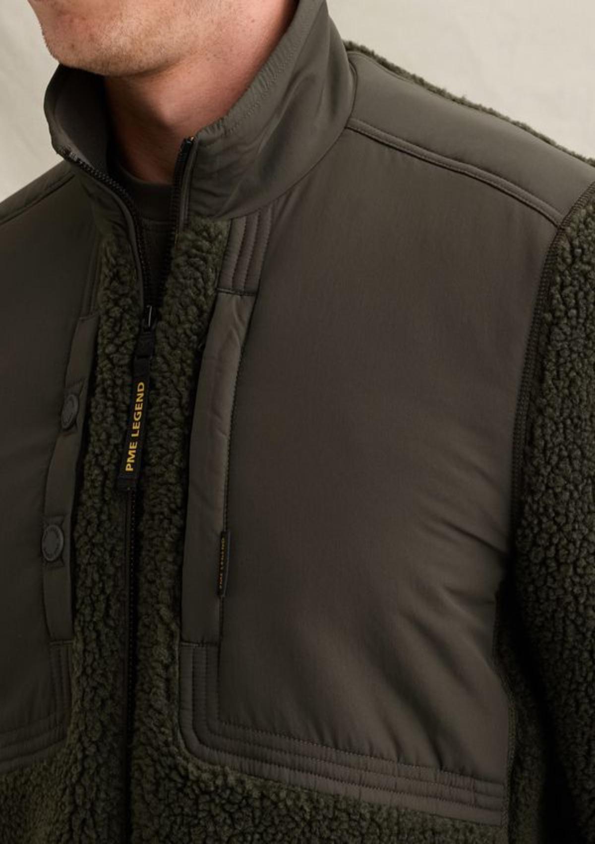PJH2609483 8039-Beluga | Sherpa-Hybridjacke mit Reißverschluss