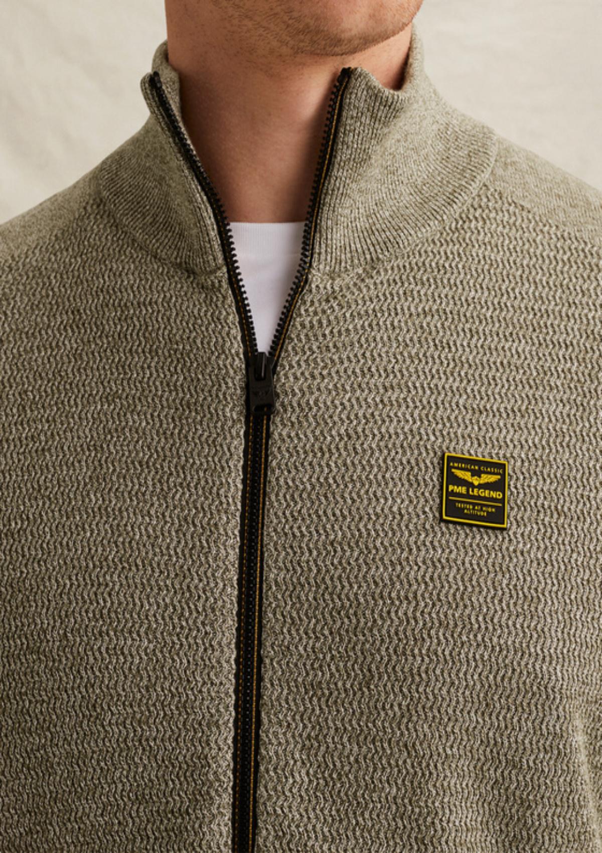 PKC2602356 6415 | Strickjacke mit Reißverschluss und Stehkragen