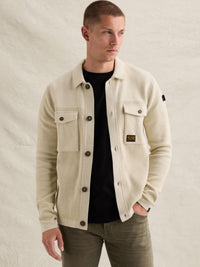 Thumbnail for PKC2609352 7013-Bone White | Strickjacke mit verschiedenen Strukturen und Knopfverschluss