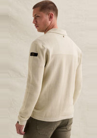 Thumbnail for PKC2609352 7013-Bone White | Strickjacke mit verschiedenen Strukturen und Knopfverschluss