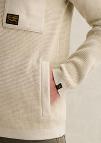 Thumbnail for PKC2609352 7013-Bone White | Strickjacke mit verschiedenen Strukturen und Knopfverschluss