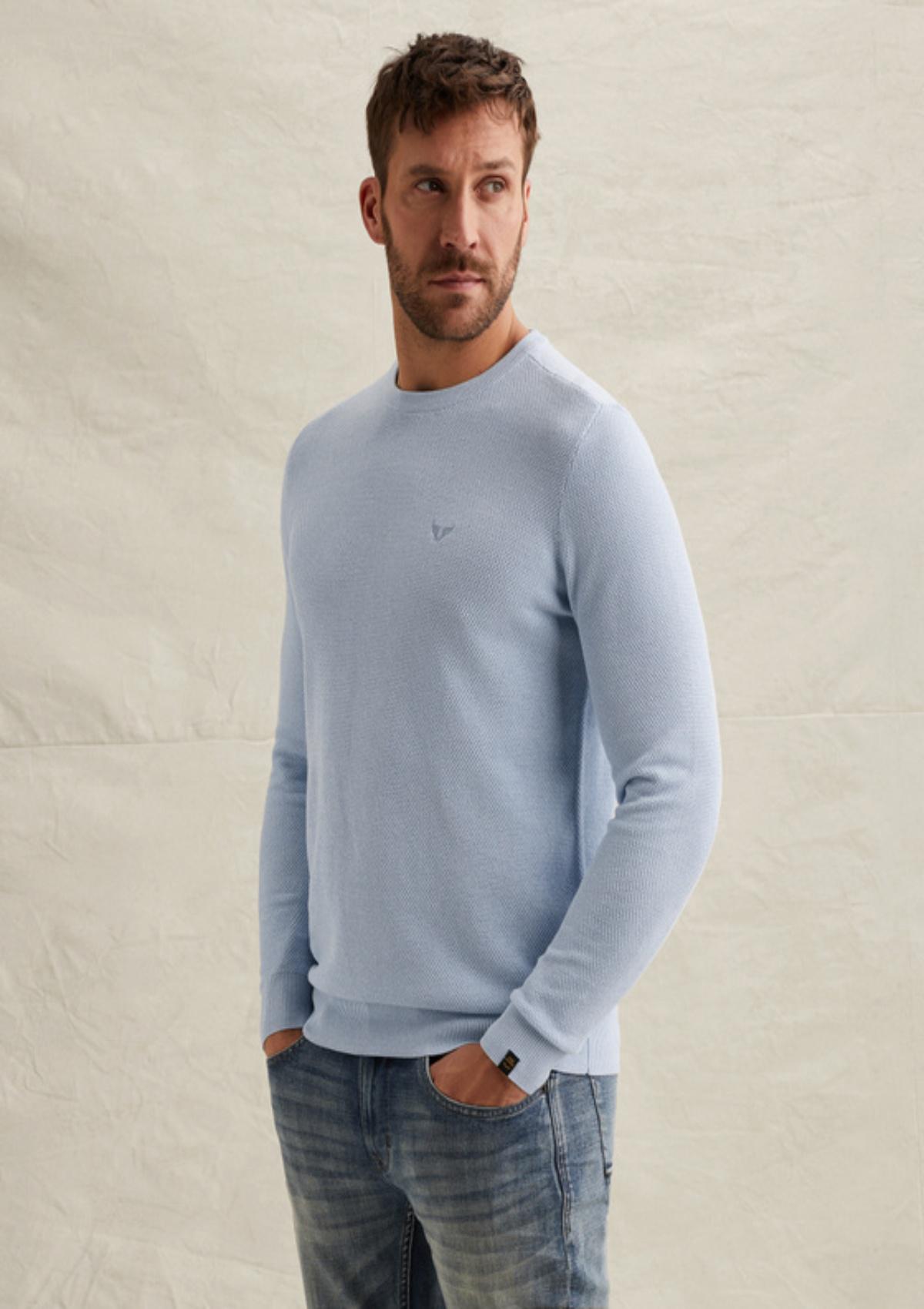 PKW2602324 5040 | Pullover aus Baumwolle/Modal mit Rippkragen