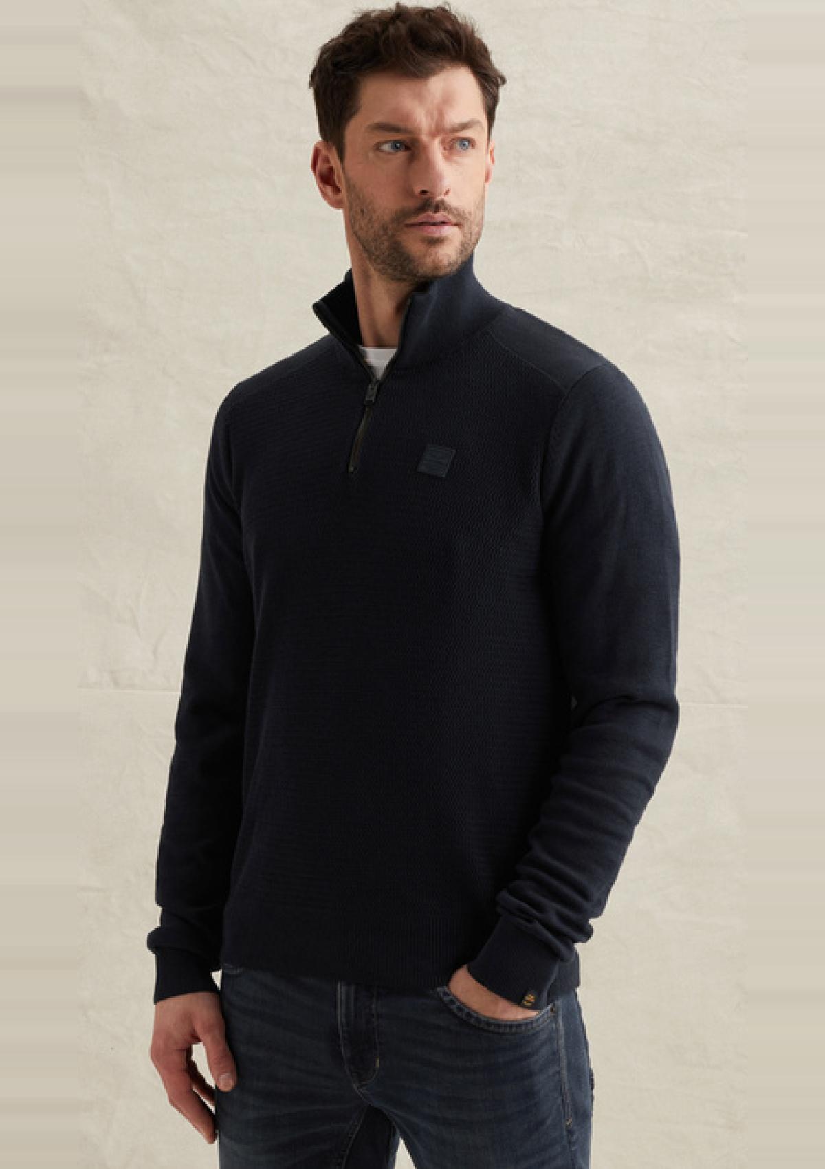 PKW2602328 5281 | Pullover aus Baumwolle/Modal mit halbem Reißverschluss