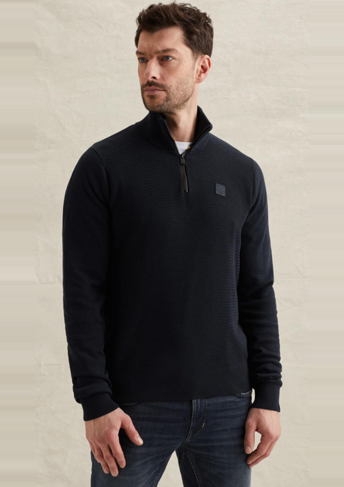 PKW2602328 5281 | Pullover aus Baumwolle/Modal mit halbem Reißverschluss