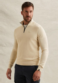 Thumbnail for PKW2602328 7013 | Pullover aus Baumwolle/Modal mit halbem Reißverschluss