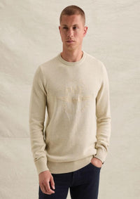 Thumbnail for PKW2608312 910-Bone White Melee | Pullover mit Rundhalsausschnitt und Artwork