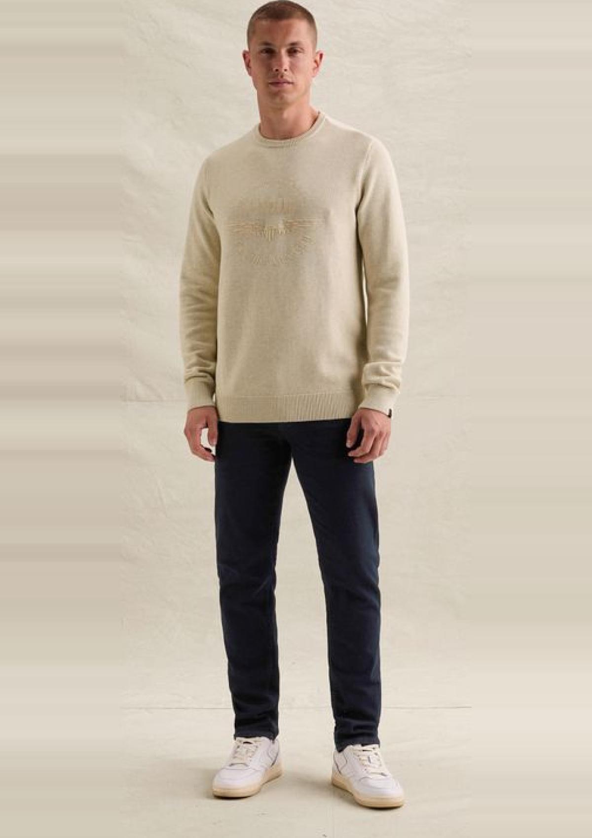 PKW2608312 910-Bone White Melee | Pullover mit Rundhalsausschnitt und Artwork