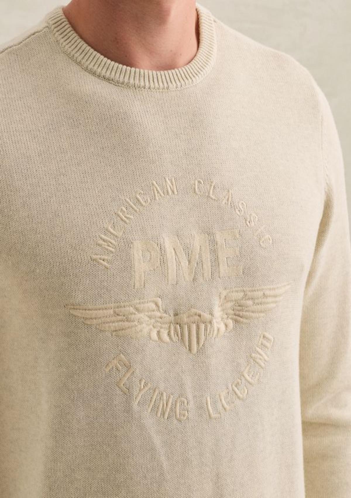 PKW2608312 910-Bone White Melee | Pullover mit Rundhalsausschnitt und Artwork