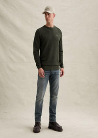Thumbnail for PKW2608324 6380-Loden Green | Pullover aus Baumwolle/Modal mit Rundhalsausschnitt