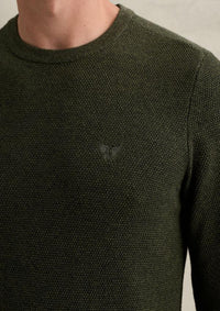 Thumbnail for PKW2608324 6380-Loden Green | Pullover aus Baumwolle/Modal mit Rundhalsausschnitt