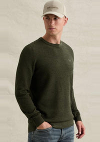 Thumbnail for PKW2608324 6380-Loden Green | Pullover aus Baumwolle/Modal mit Rundhalsausschnitt