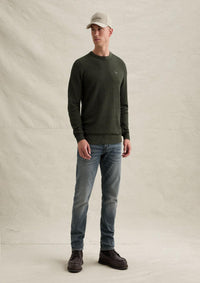 Thumbnail for PKW2608324 6380-Loden Green | Pullover aus Baumwolle/Modal mit Rundhalsausschnitt