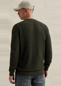 Thumbnail for PKW2608324 6380-Loden Green | Pullover aus Baumwolle/Modal mit Rundhalsausschnitt