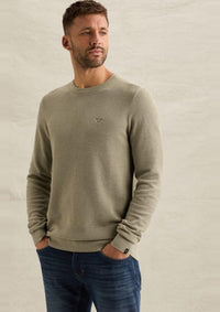 Thumbnail for PKW2608324 6412-Abbey Stone | Pullover aus Baumwolle/Modal mit Rundhalsausschnitt