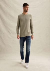 Thumbnail for PKW2608324 6412-Abbey Stone | Pullover aus Baumwolle/Modal mit Rundhalsausschnitt