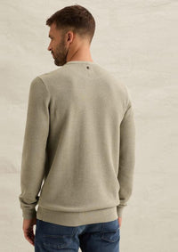 Thumbnail for PKW2608324 6412-Abbey Stone | Pullover aus Baumwolle/Modal mit Rundhalsausschnitt