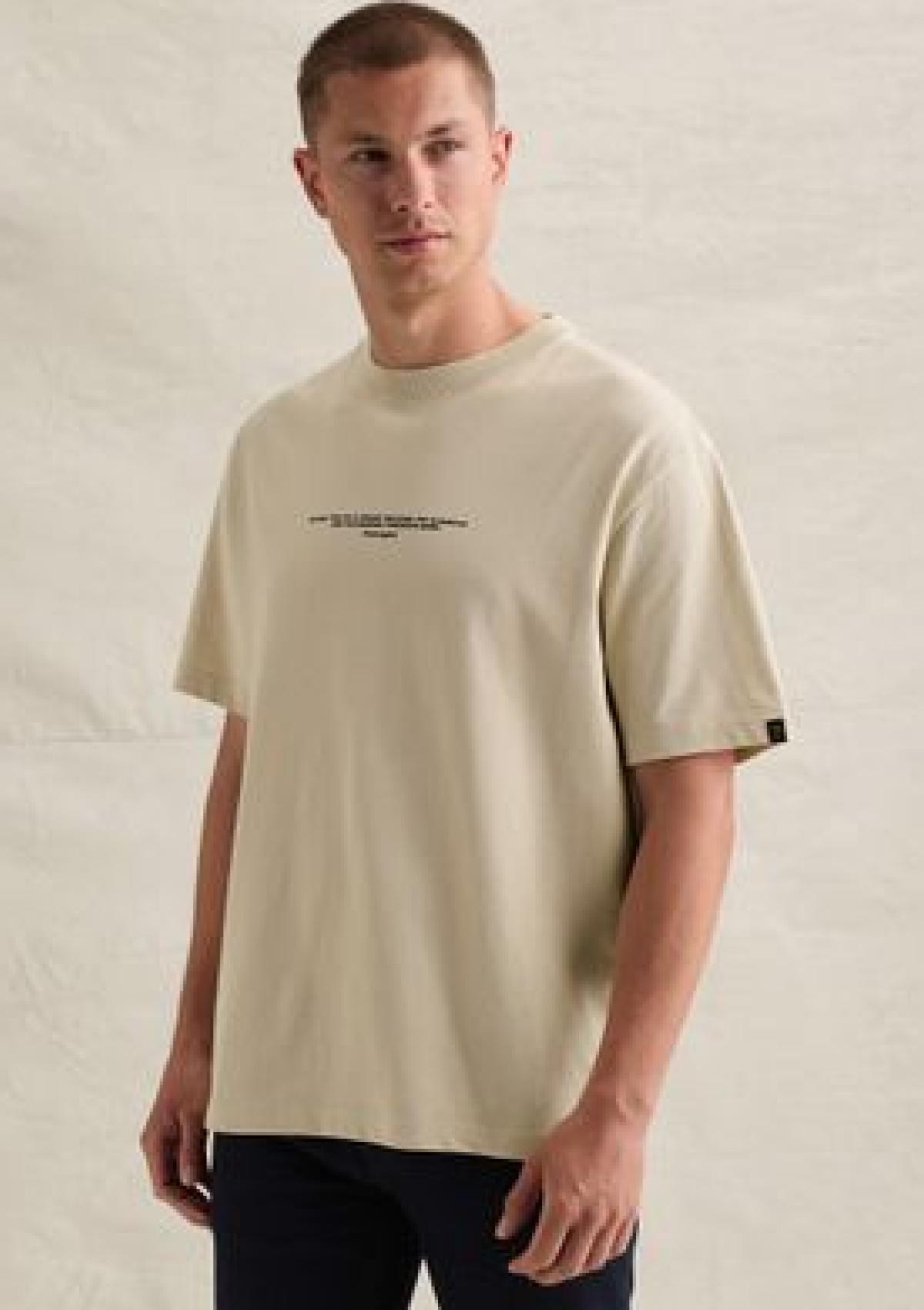 PKW2609325 7013-Bone White | T-Shirt im Relaxed Fit aus 100 % Baumwolle mit Rückenprint