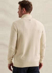 Thumbnail for PKW2610301 7013-Bone White | Pullover aus 100 % Baumwollmouliné mit halbem Reißverschluss