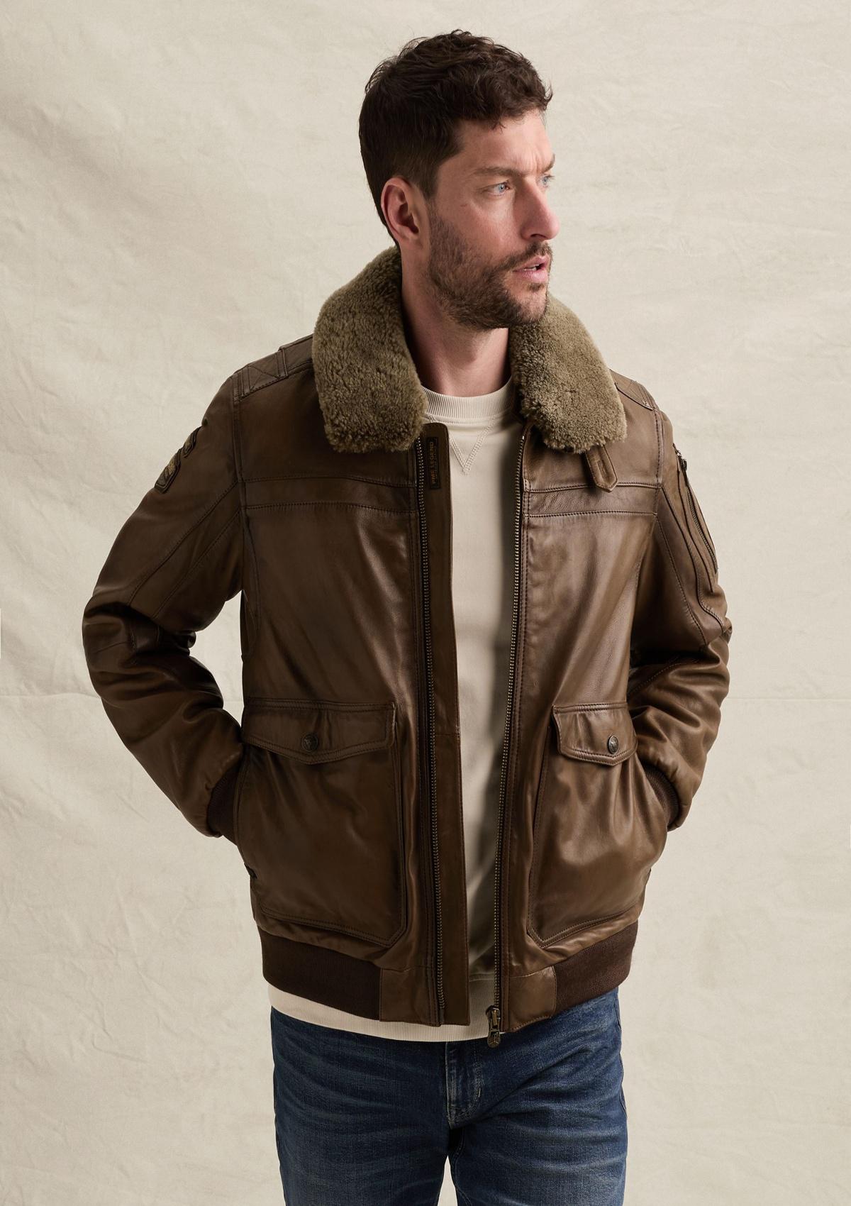 PLJ2608706 769-Brown | A-2 Snowprop Lederjacke