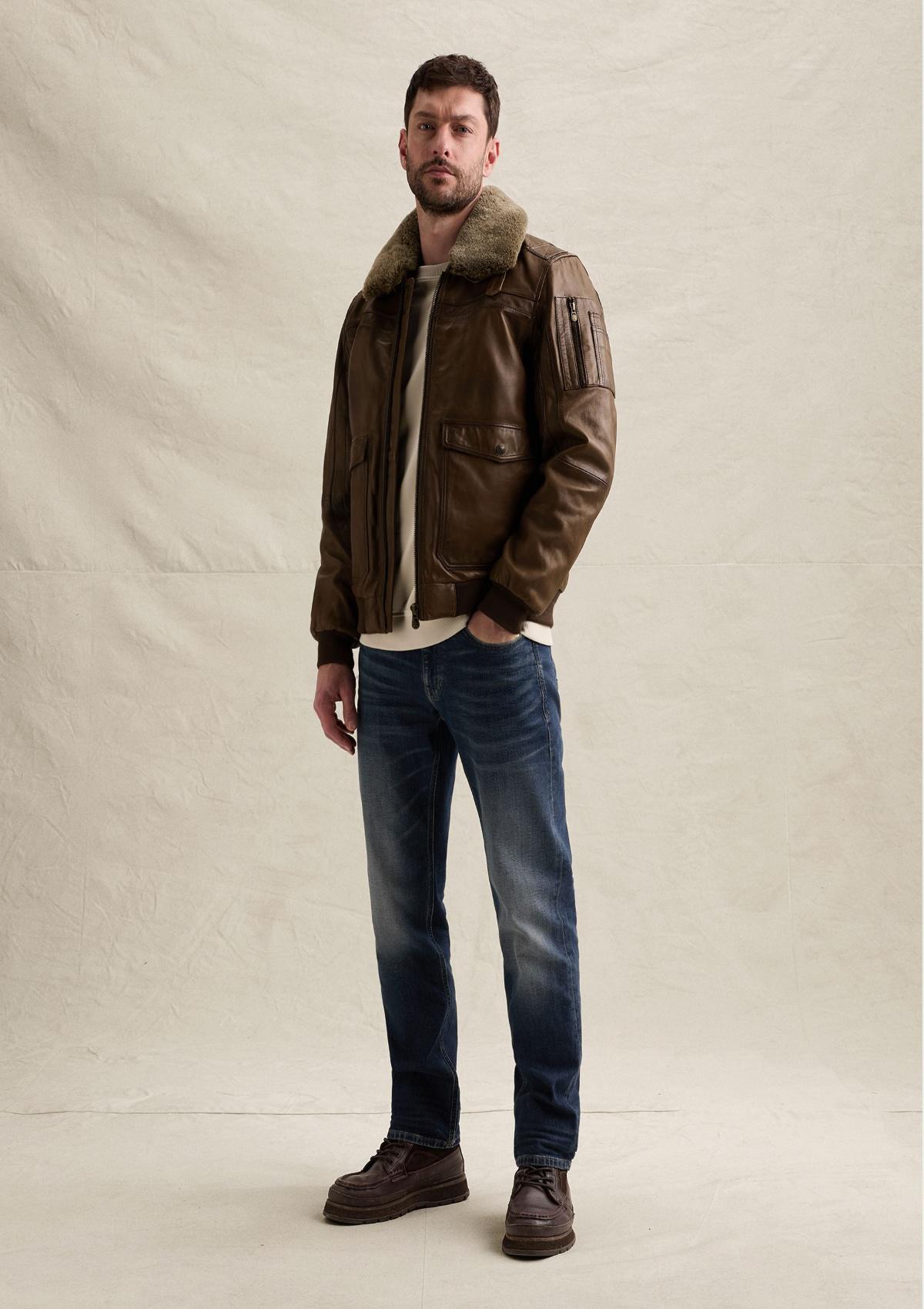 PLJ2608706 769-Brown | A-2 Snowprop Lederjacke