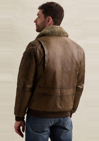 Thumbnail for PLJ2608706 769-Brown | A-2 Snowprop Lederjacke