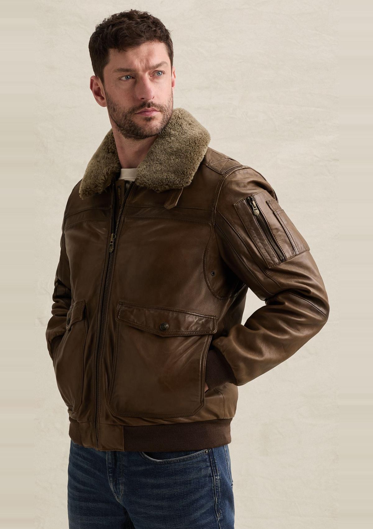 PLJ2608706 769-Brown | A-2 Snowprop Lederjacke