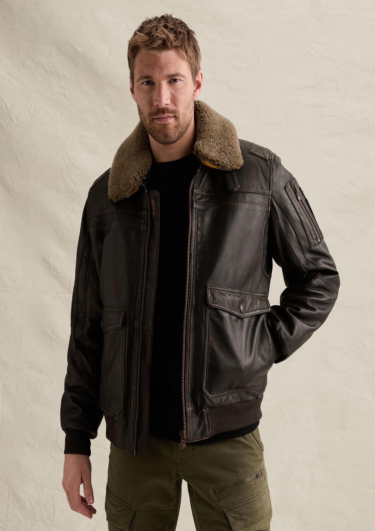 PLJ2608706 8231-Chocolate Torte | A-2 Snowprop Lederjacke
